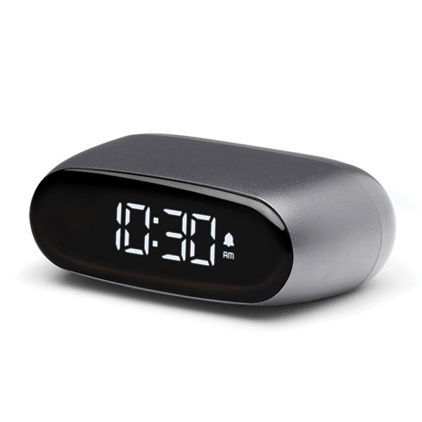Ceas cu alarma Lexon Minut Mini, Snooze, Display Digital, Control tactil, 800mAh, USB-C, Gunmetal 1 Lerato.ro