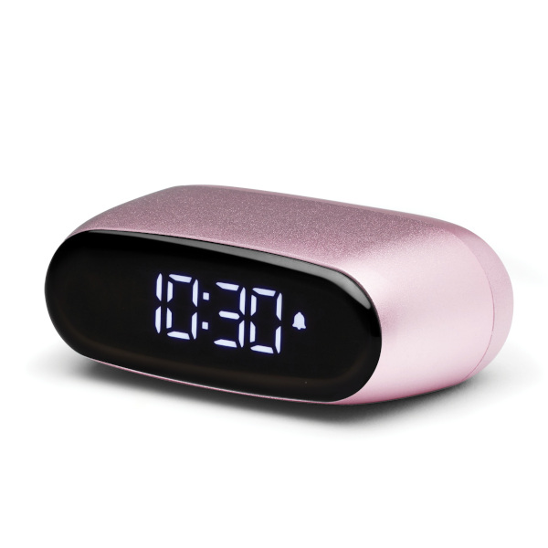 Ceas cu alarma Lexon Minut Mini, Snooze, Display Digital, Control tactil, 800mAh, USB-C, Roz 1 Lerato.ro