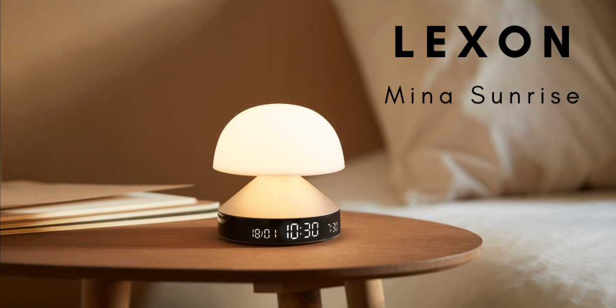 Ceas cu alarma 3in1 Lexon Mina Sunrise, Lampa LED cu 9 culori, Display Digital, 2000mAh, USB-C, Light Pink 1 Lerato.ro