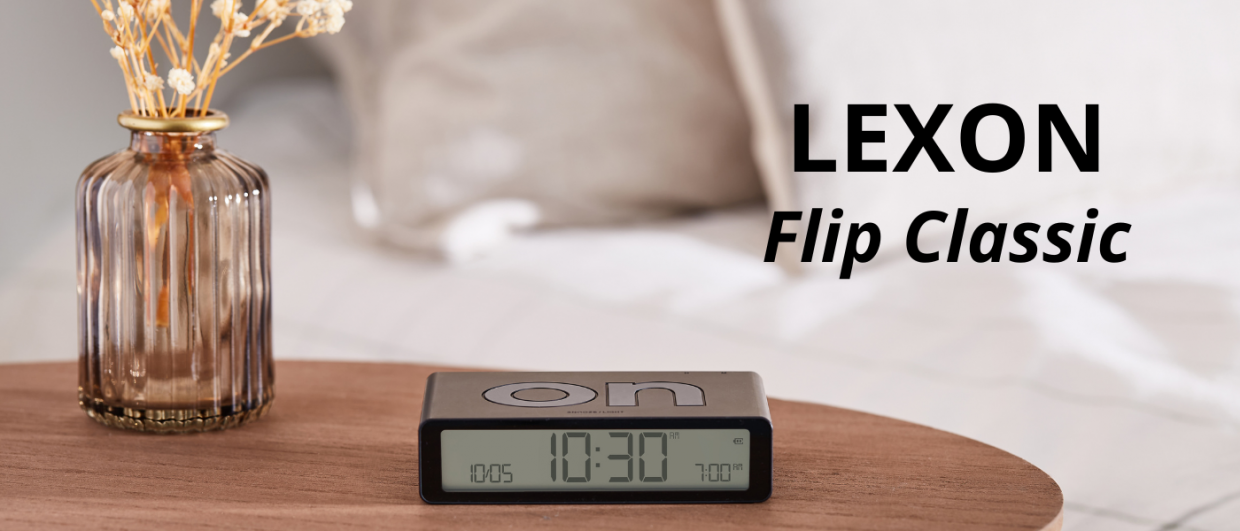 Ceas cu alarma Lexon Flip Classic, Snooze, Display Digital, 1200mAh, USB-C, Lila 1 Lerato.ro