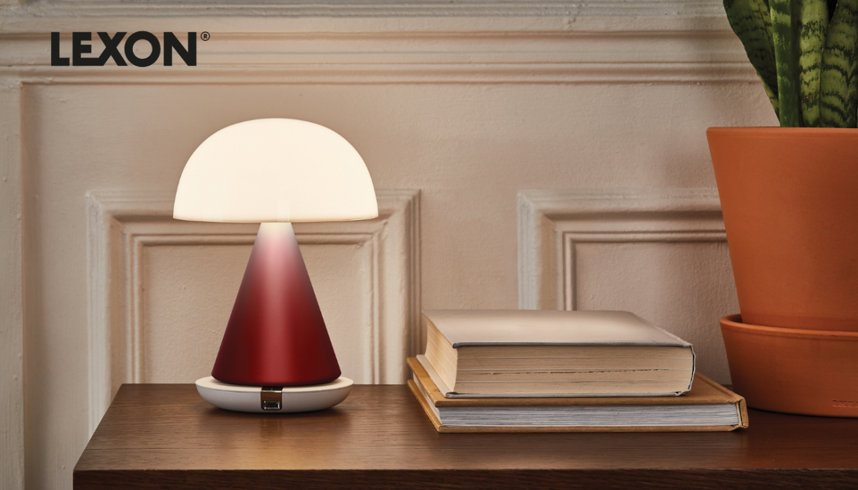 Lampa LED Lexon Mina L, Lumina cu 7 culori, Autonomie 24h, IPX4, USB-C, Dark Red 1 Lerato.ro