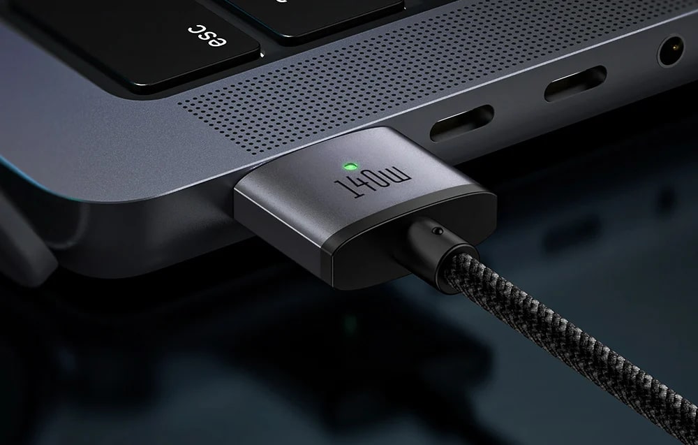 Cablu pentru incarcare laptop Apple Macbook Mcdodo CA-1470, USB-C la MagSafe 3, PD 140W, 5A, 2m, Negru/Gri 1 Lerato.ro