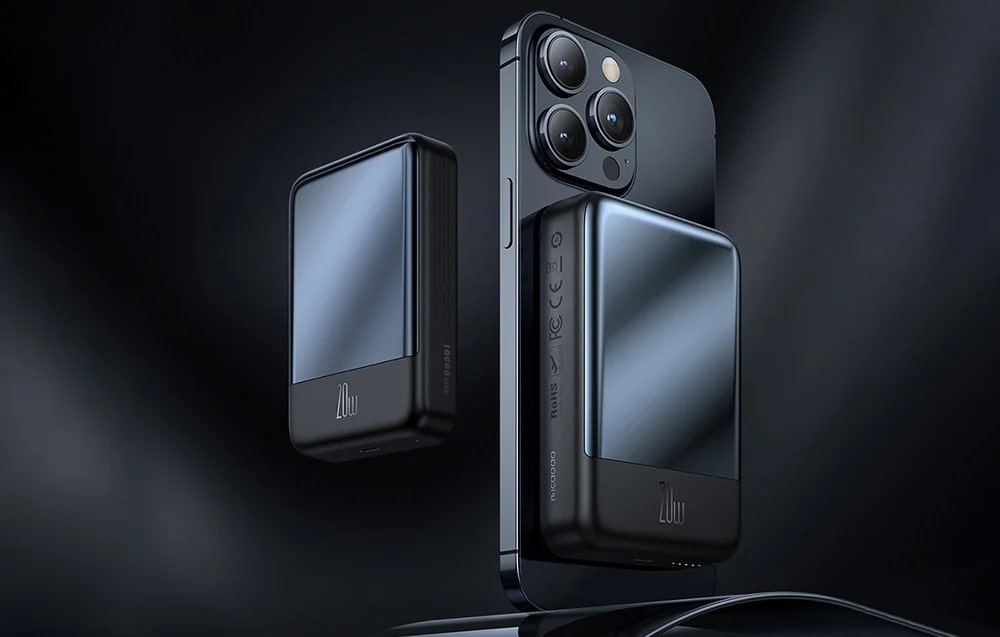 Baterie externa portabila Mcdodo MC-4261 Magnetic, 20W, 10000 mAh, Incarcare Wireless 15W, Negru 1 Lerato.ro