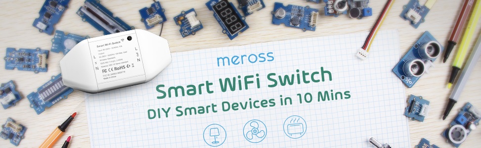 Priza Smart Meross DIY Universal Switch pentru interior, WiFi, Alb 1 Lerato.ro
