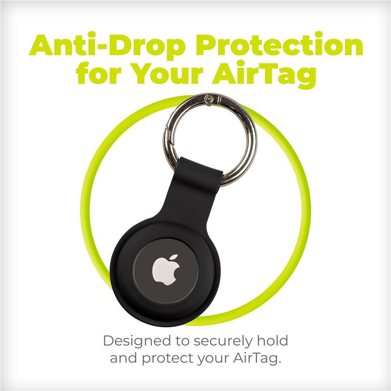 Husa de protectie tip breloc Mobile Origin Key Chain compatibila cu Apple AirTag Negru 1 Lerato.ro