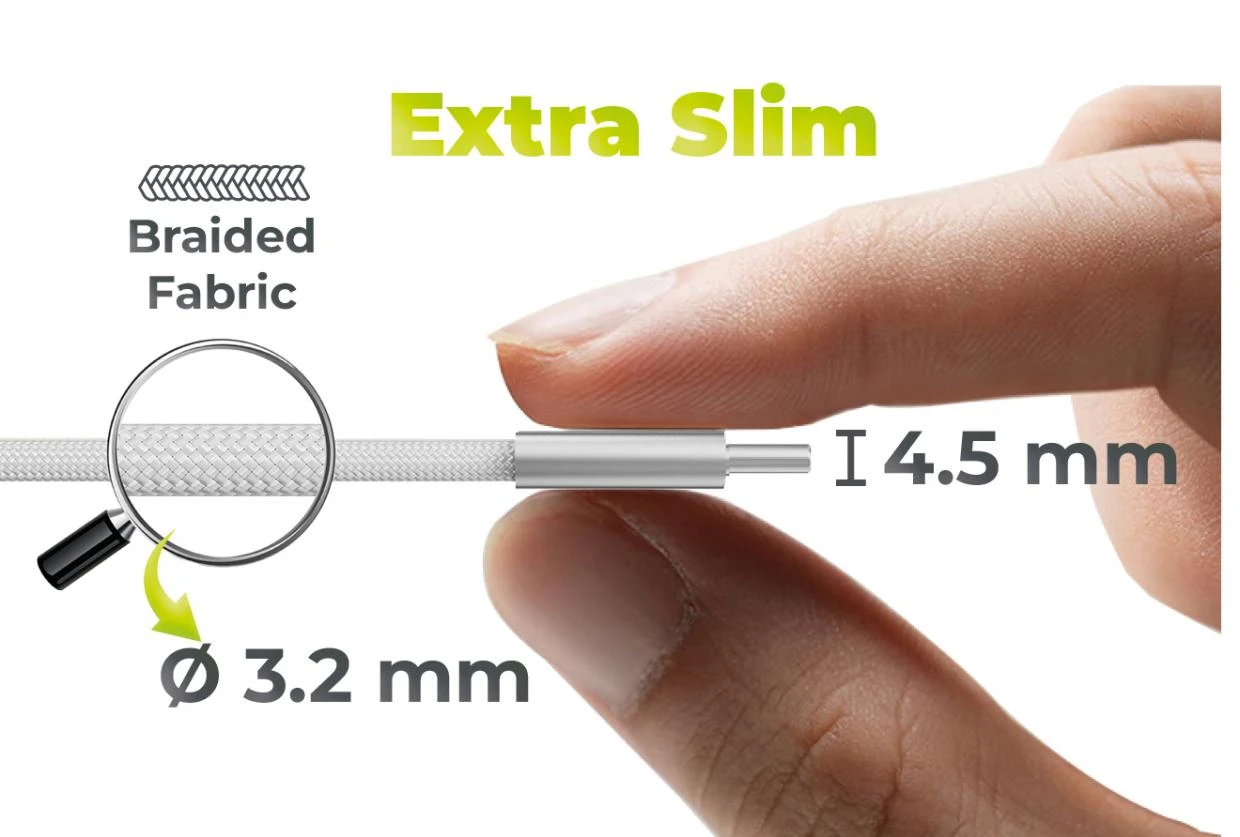 Cablu pentru incarcare si transfer de date Mobile Origin CB11 Ultra-Slim, 2x USB-C, 60W, 480Mbps, 1m, Alb 1 Lerato.ro