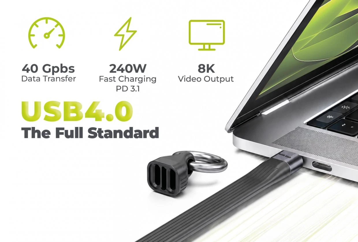 Cablu pentru incarcare si transfer de date Mobile Origin CB17, 2x USB-C, 240W, 5A, 40Gbps, 8K / 60Hz, 13cm, Negru 1 Lerato.ro