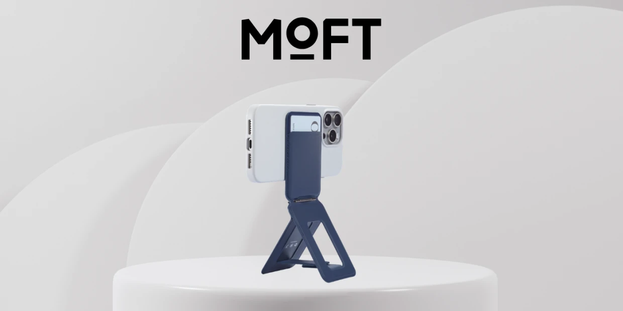 Portofel magnetic Moft Movas Snap Tripod, Compatibil MagSafe, Navy Blue 1 Lerato.ro