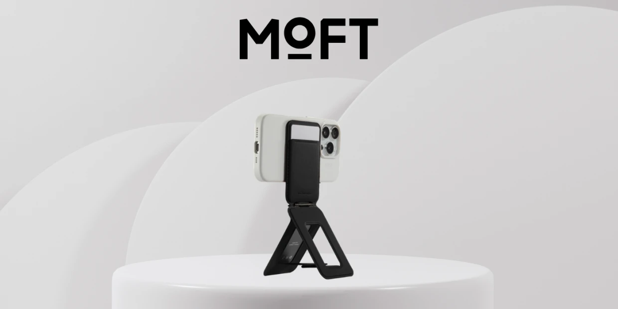 Portofel magnetic Moft Movas Snap Tripod, Compatibil MagSafe, Negru 1 Lerato.ro