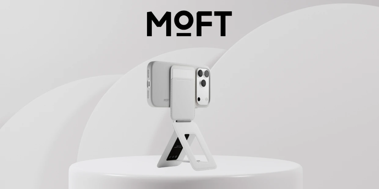 Portofel magnetic Moft Movas Snap Tripod, Compatibil MagSafe, Misty Cove 1 Lerato.ro