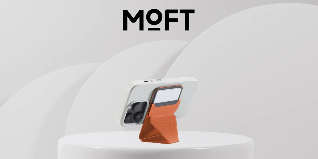 Portofel magnetic Moft Movas Snap-On, Compatibil MagSafe, Portocaliu 1 Lerato.ro