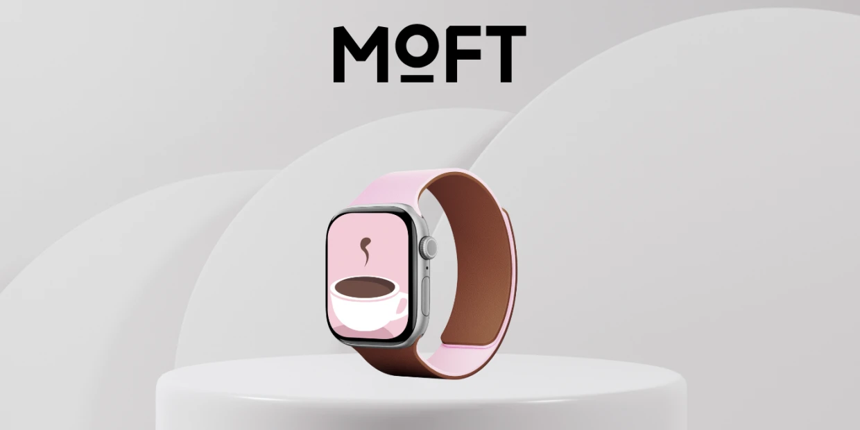 Curea din silicon Moft Snap Duo compatibila cu Apple Watch 38/40/41/42 mm, Roz / Maro 1 Lerato.ro