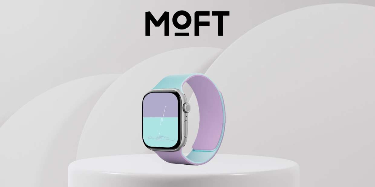 Curea din silicon Moft Snap Duo compatibila cu Apple Watch 38/40/41/42 mm, Peony / Aqua 1 Lerato.ro