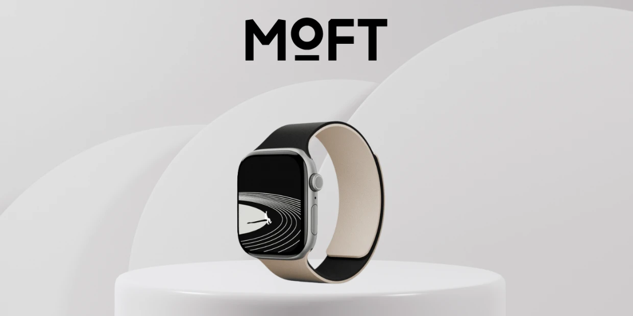 Curea din silicon Moft Snap Duo compatibila cu Apple Watch 38/40/41/42 mm, Alb / Negru 1 Lerato.ro