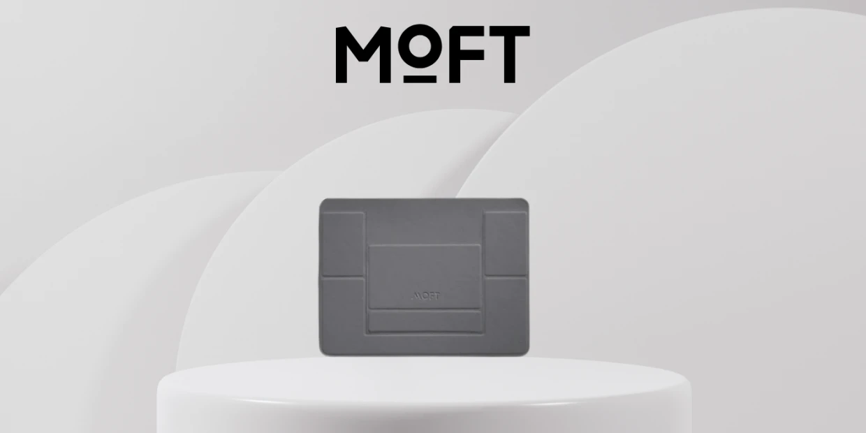 Suport universal pentru laptop Moft Movas, Autoadeziv, Gri 1 Lerato.ro