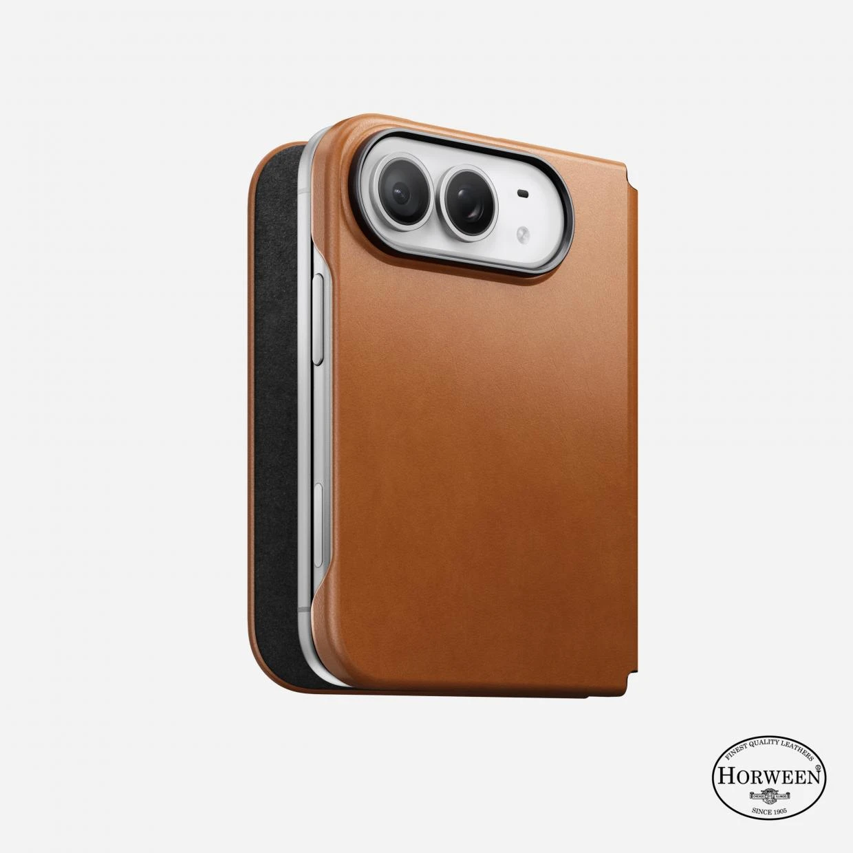 Husa Nomad Traditional Leather Folio Horween cu MagSafe compatibila cu iPhone Duo, Negru 1 Lerato.ro