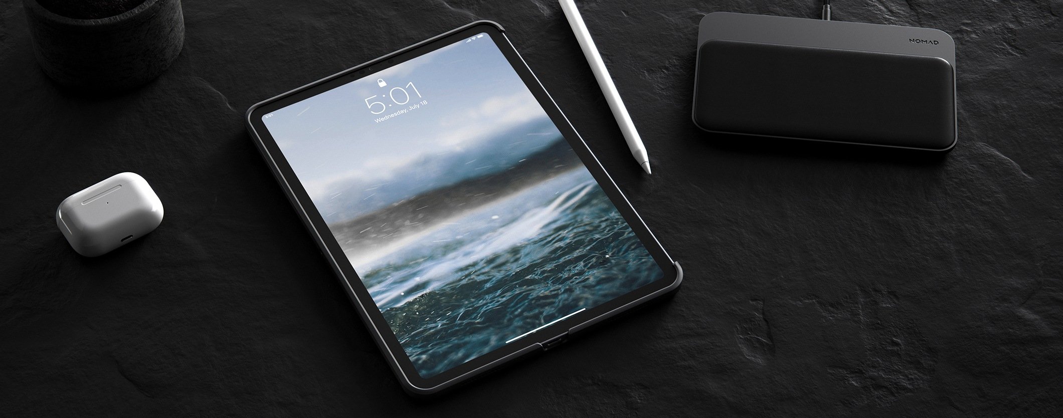 Carcasa piele naturala NOMAD Rugged compatibila cu iPad Pro 11 inch (2018/2020) Brown 1 Lerato.ro