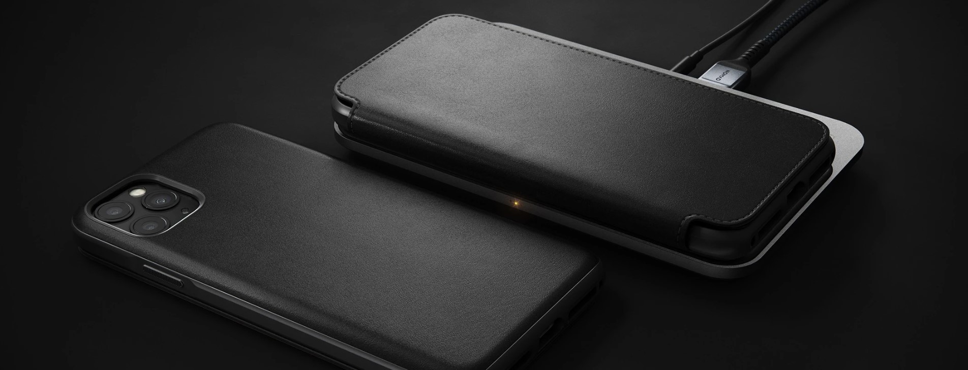 Husa din piele naturala NOMAD Rugged Folio compatibila cu iPhone 11 Pro Max Black 1 Lerato.ro