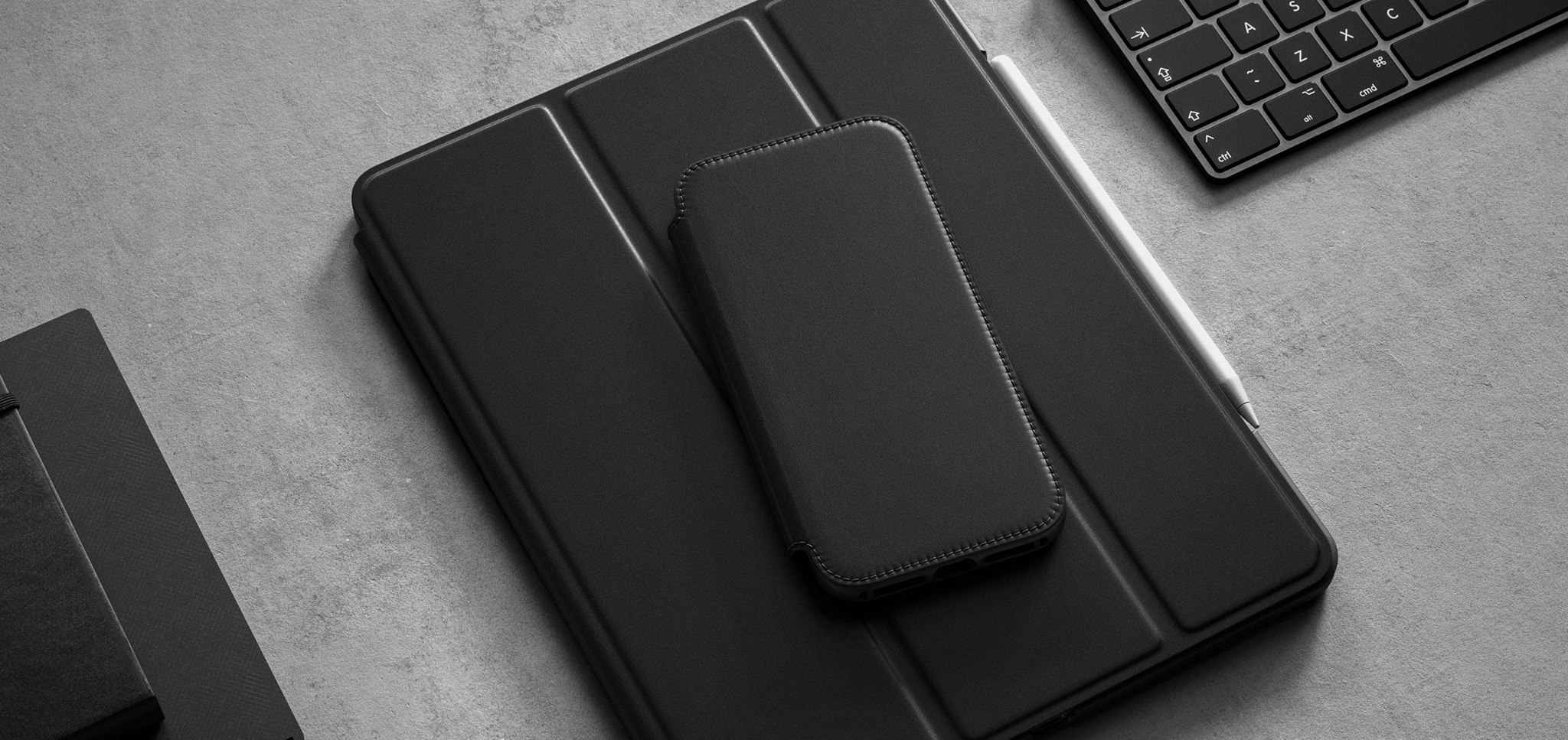 Husa din piele naturala NOMAD Rugged Folio iPhone 12 Mini Black 1 Lerato.ro