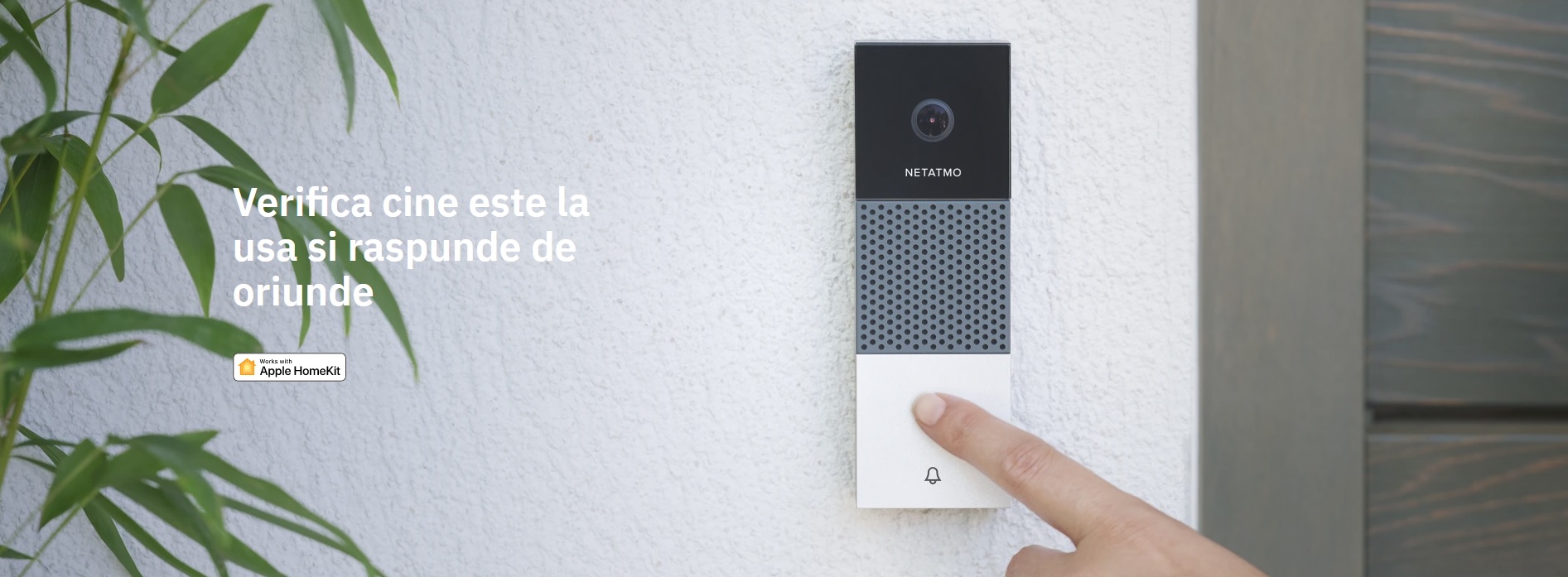Sonerie usa Netatmo Smart Video Doorbell, Full HD, Weatherproof, LED infrarosu, WiFi, Negru/Argintiu 1 Lerato.ro