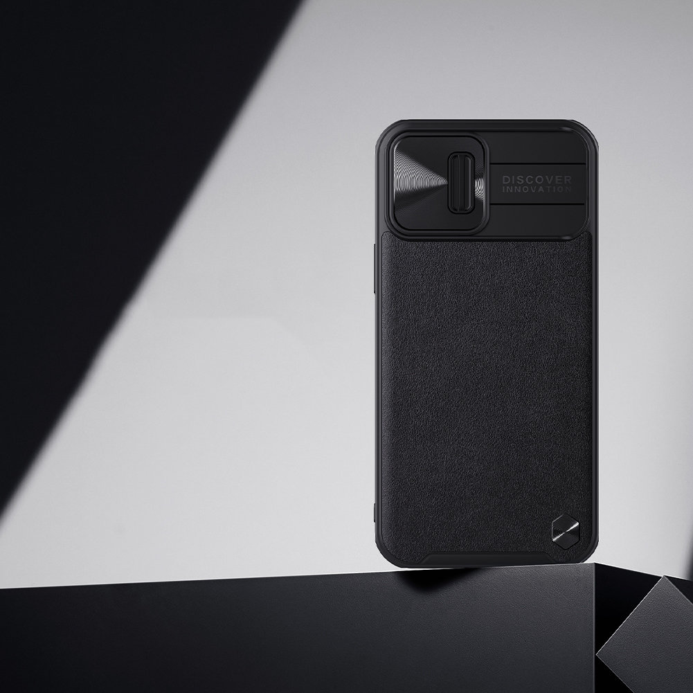 Carcasa Nillkin Cam Shield Leather compatibila cu iPhone 13 Pro Max Black 1 Lerato.ro