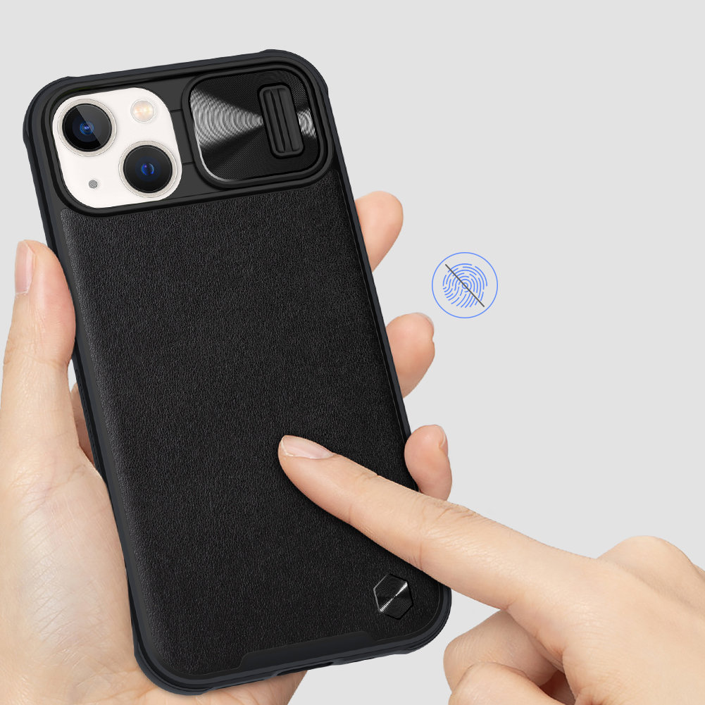 Carcasa Nillkin Cam Shield Leather compatibila cu iPhone 13 Black 1 Lerato.ro