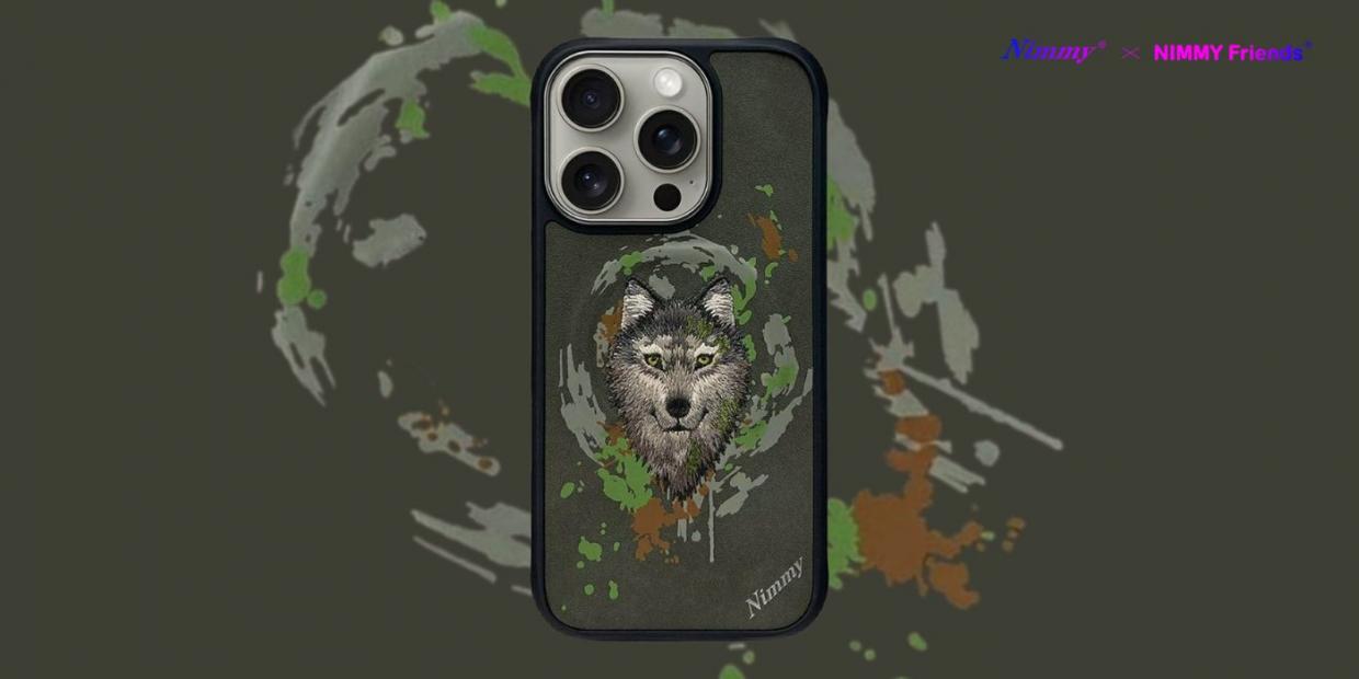 Carcasa Nimmy Wolf cu MagSafe compatibila cu iPhone 16 Pro, Dark Gray 1 Lerato.ro