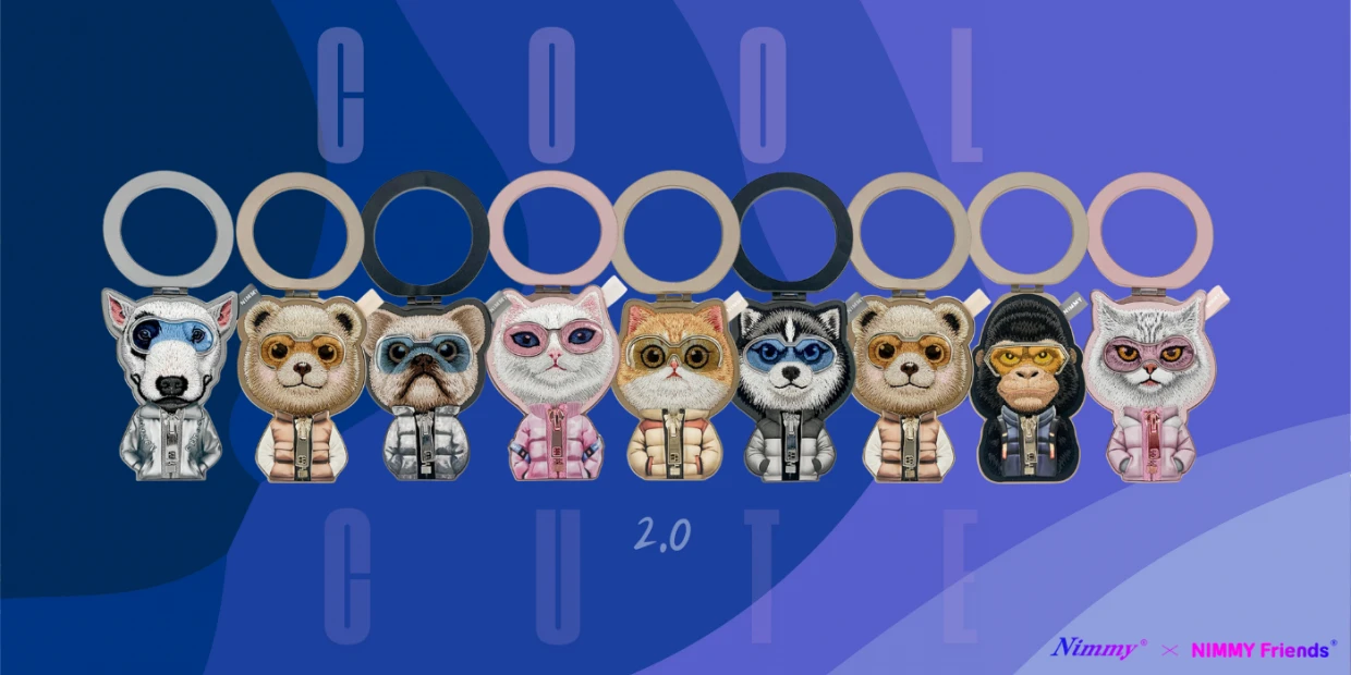 Suport universal pentru telefon Nimmy Cool and Cute 2.0 Chinchila Cat, Compatibil MagSafe, Roz 1 Lerato.ro