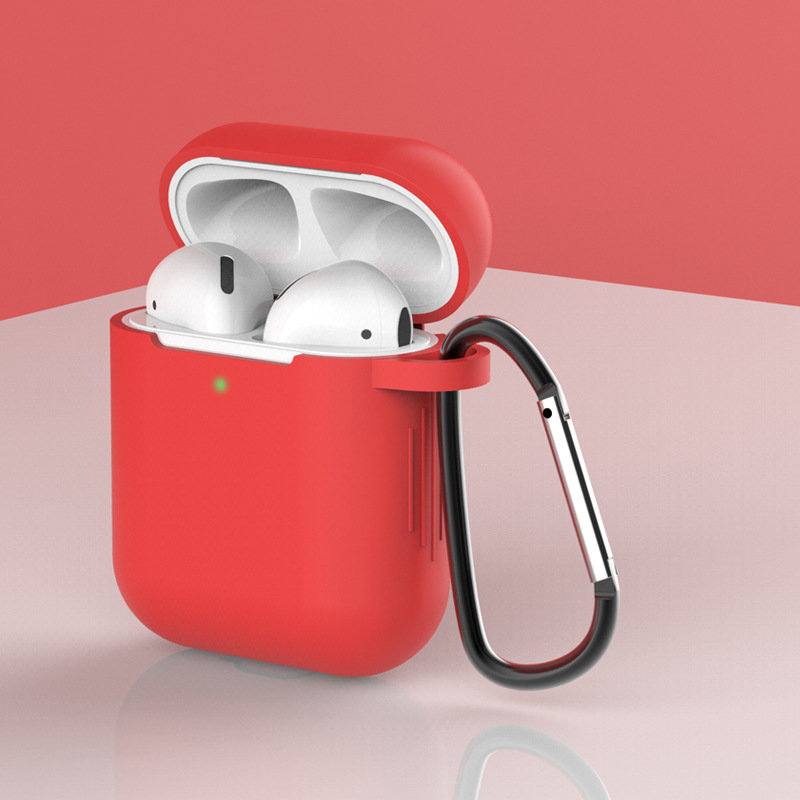 Carcasa cu carabiniera Silicone Soft Case D compatibila cu Apple AirPods 1/2 Red 1 Lerato.ro