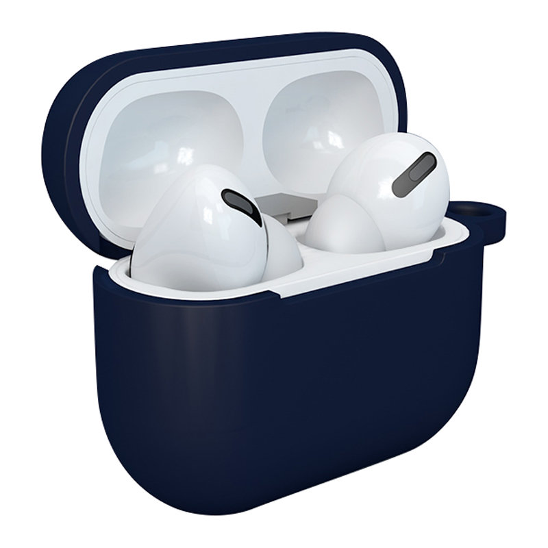 Carcasa cu carabiniera Silicone Soft Case D compatibila cu Apple AirPods 3 Blue 1 Lerato.ro