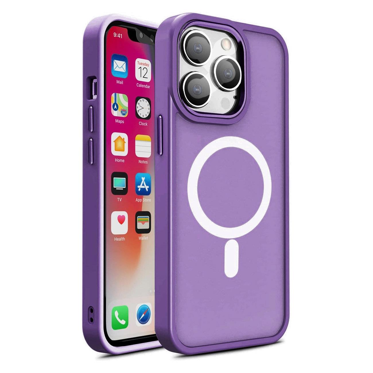 Carcasa Armored Magnetic MagSafe compatibila cu iPhone 13 Pro Max Purple 1 Lerato.ro