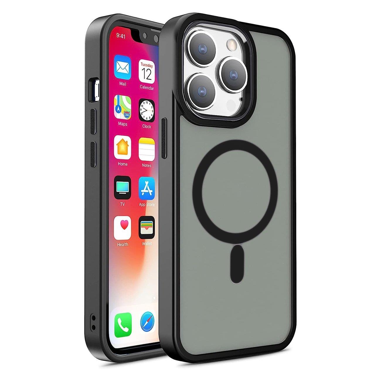 Carcasa Armored Magnetic MagSafe compatibila cu iPhone 13 Pro Black 1 Lerato.ro