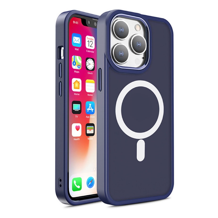 Carcasa Armored Magnetic MagSafe compatibila cu iPhone 15 Pro Max Blue 1 Lerato.ro