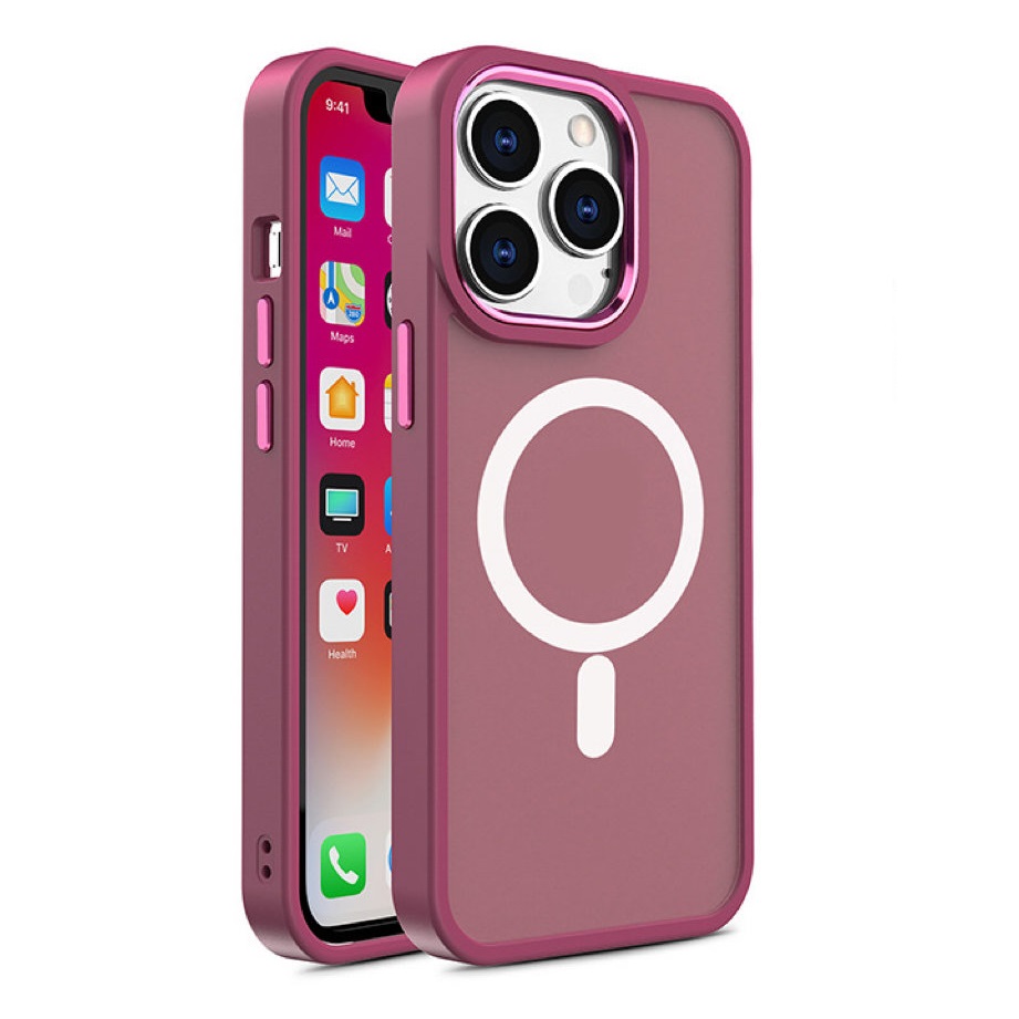 Carcasa Armored Magnetic MagSafe compatibila cu iPhone 15 Pro Max Red 1 Lerato.ro
