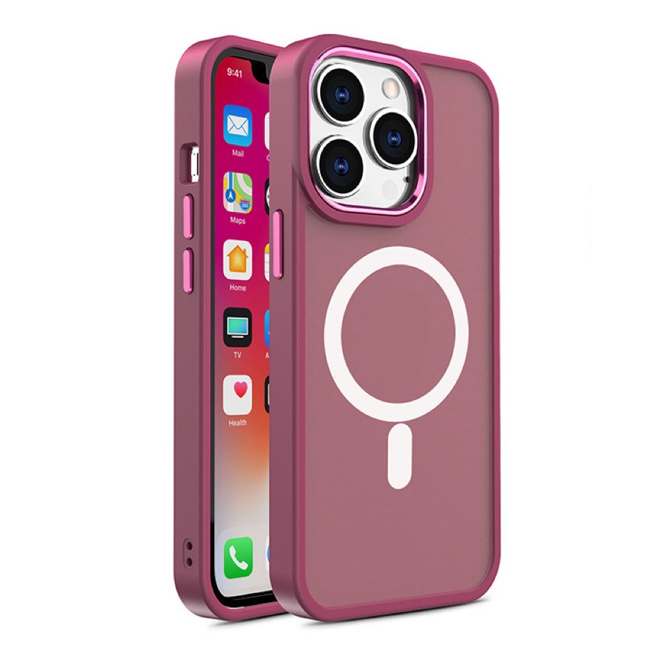 Carcasa Armored Magnetic MagSafe compatibila cu iPhone 15 Pro Red 1 Lerato.ro
