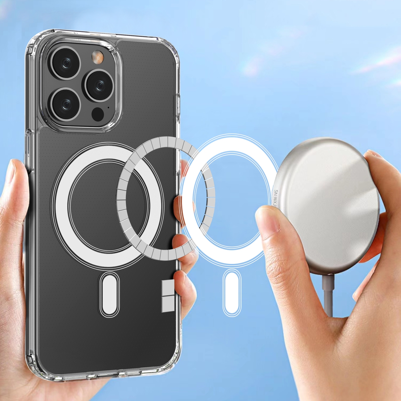 Carcasa Clear Magnetic MagSafe compatibila cu iPhone 14 Pro Max, Transparenta 1 Lerato.ro