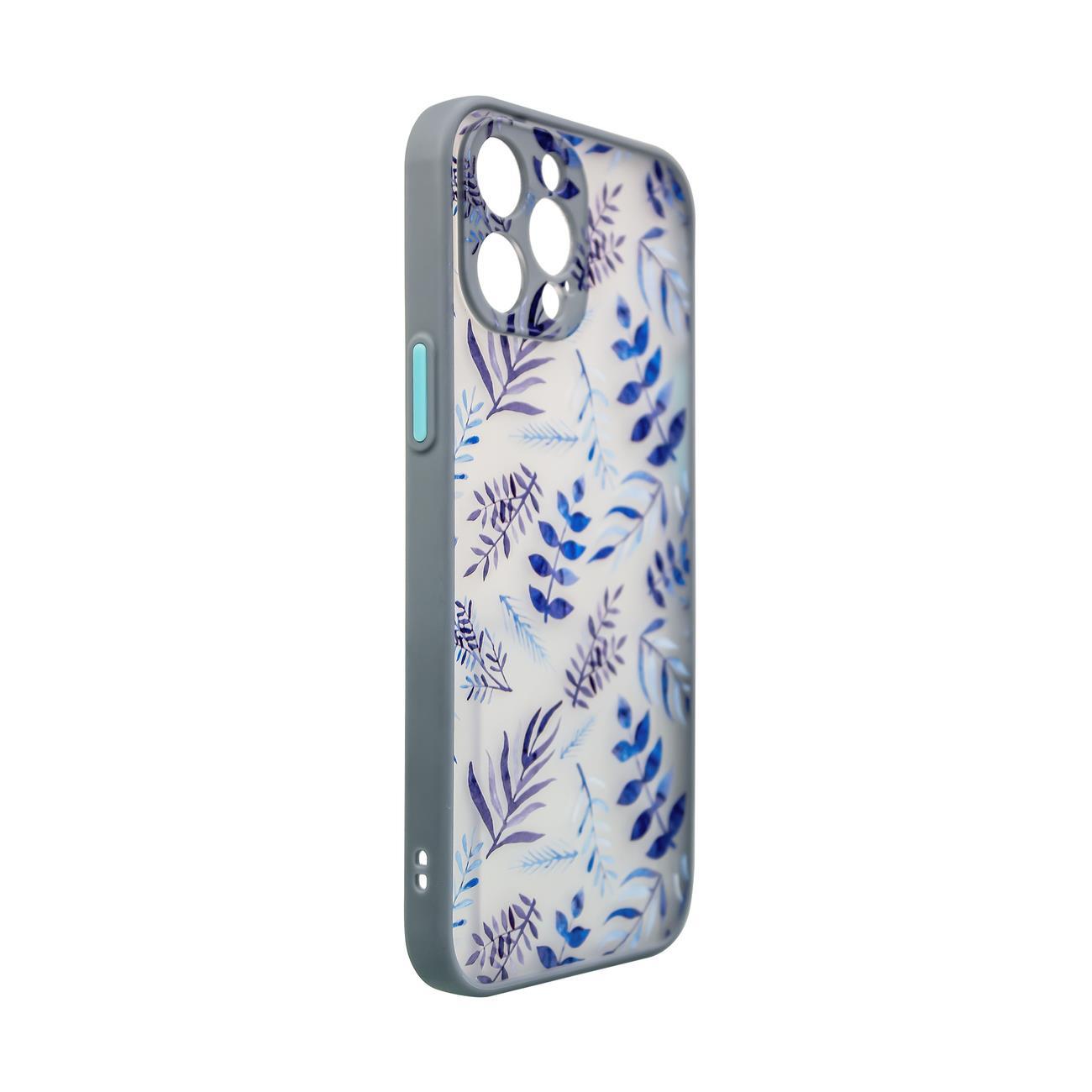 Carcasa Design Case compatibila cu Samsung Galaxy A12 Floral Dark Blue 1 Lerato.ro