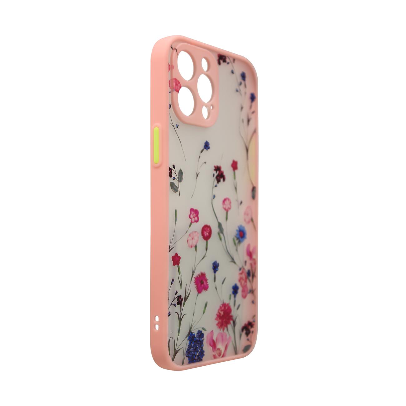Carcasa Design Case compatibila cu iPhone 13 Pro Floral Pink 1 Lerato.ro