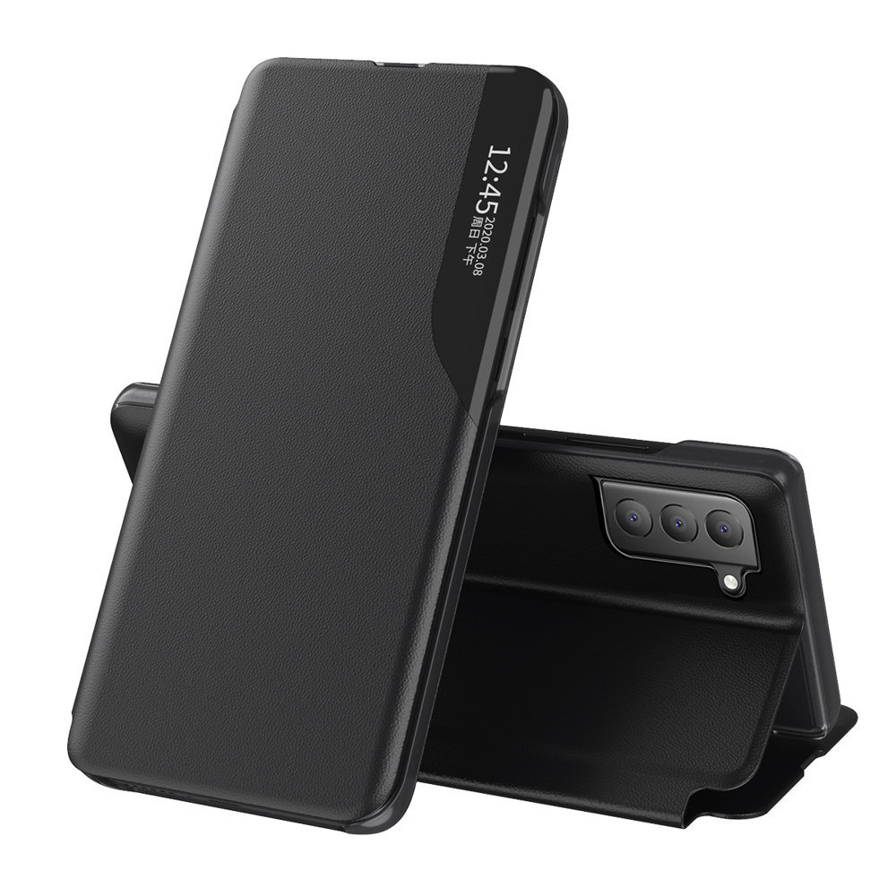 Husa Eco Leather View compatibila cu Samsung Galaxy S21 FE 5G Black 1 Lerato.ro