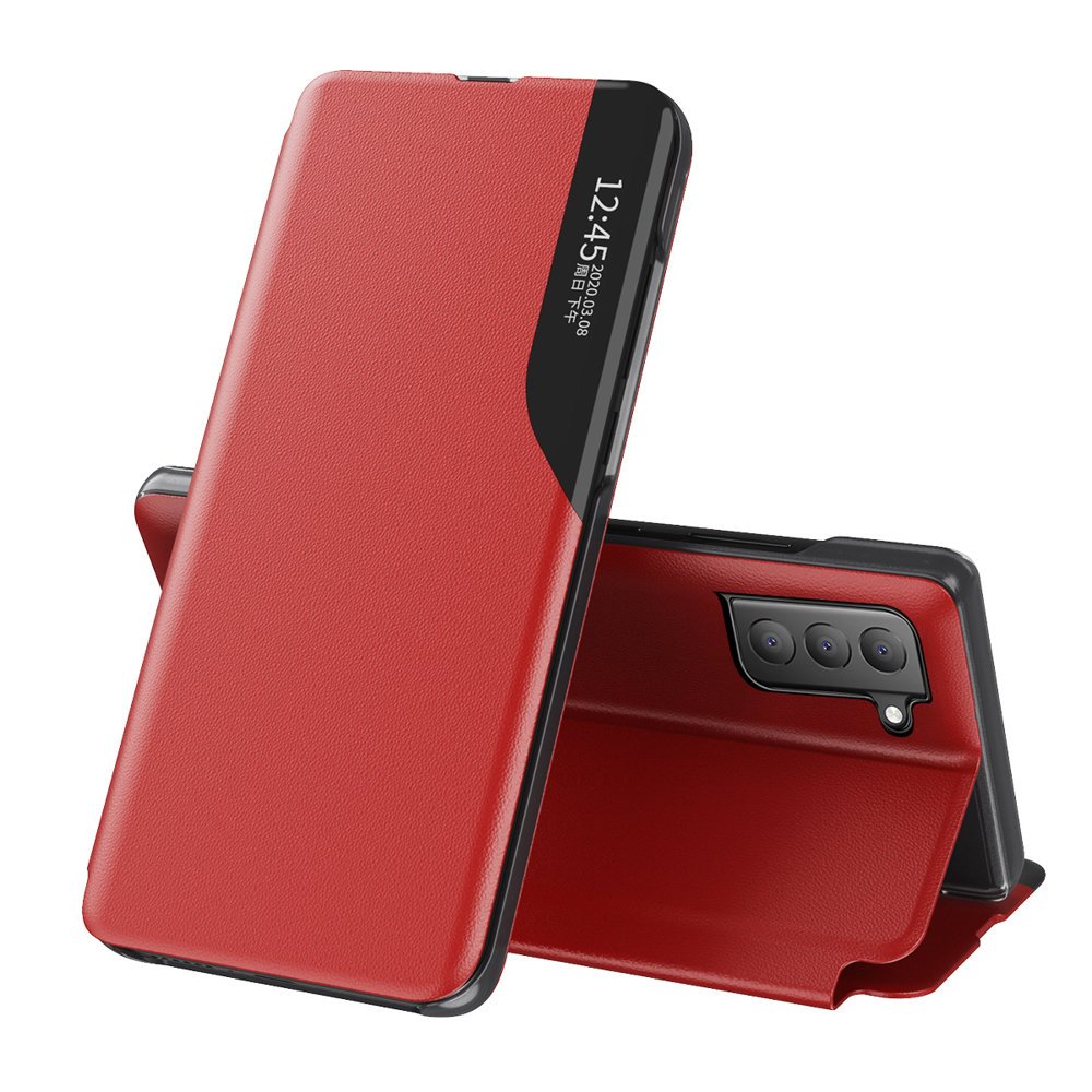 Husa Eco Leather View compatibila cu Samsung Galaxy S21 FE 5G Red 1 Lerato.ro