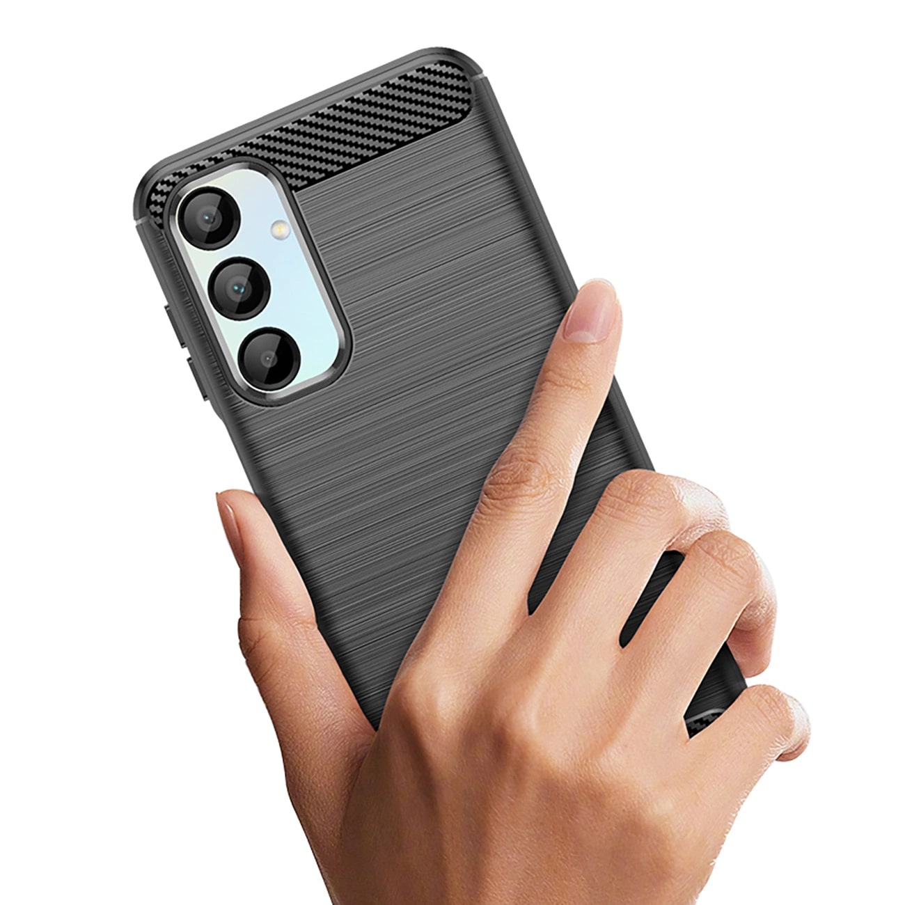 Carcasa Flexible Carbon compatibila cu Samsung Galaxy A16 4G / A16 5G Black 1 Lerato.ro