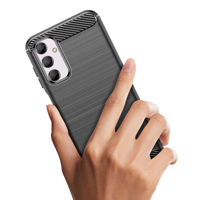 Carcasa Flexible Carbon compatibila cu Samsung Galaxy M14 Black 1 Lerato.ro
