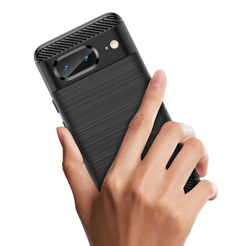 Carcasa Flexible Carbon compatibila cu Google Pixel 8 Black 1 Lerato.ro