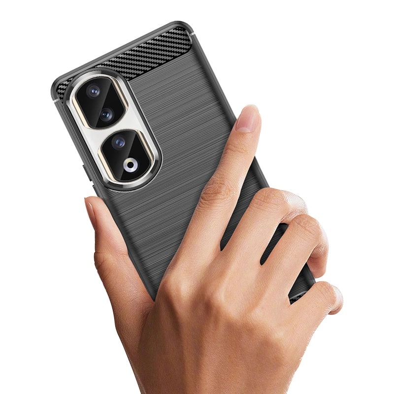 Carcasa Flexible Carbon compatibila cu Honor 90 Pro Black 1 Lerato.ro