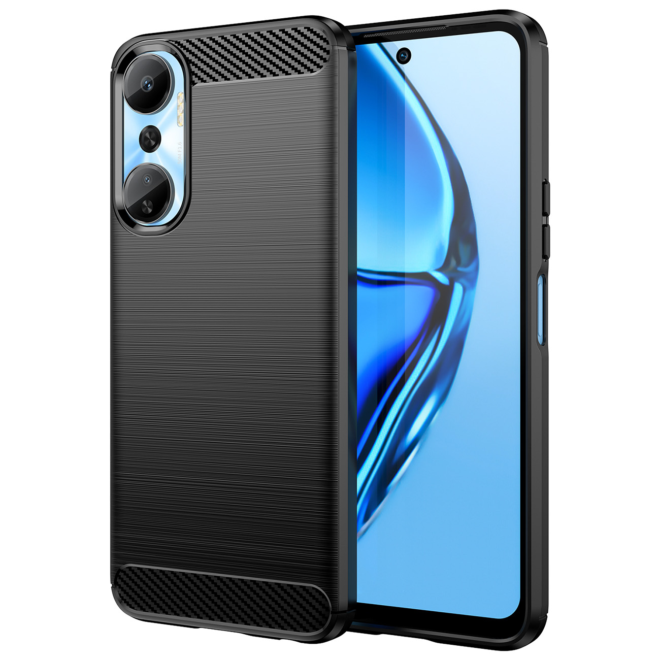 Carcasa Flexible Carbon compatibila cu Infinix Hot 20 Black