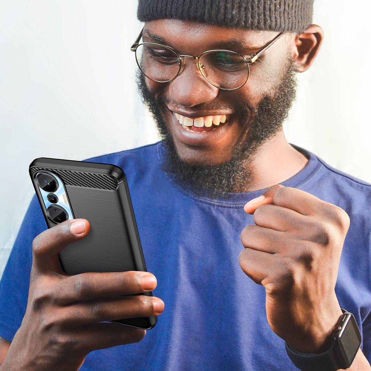 Carcasa Flexible Carbon compatibila cu Infinix Hot 20S Black 1 Lerato.ro