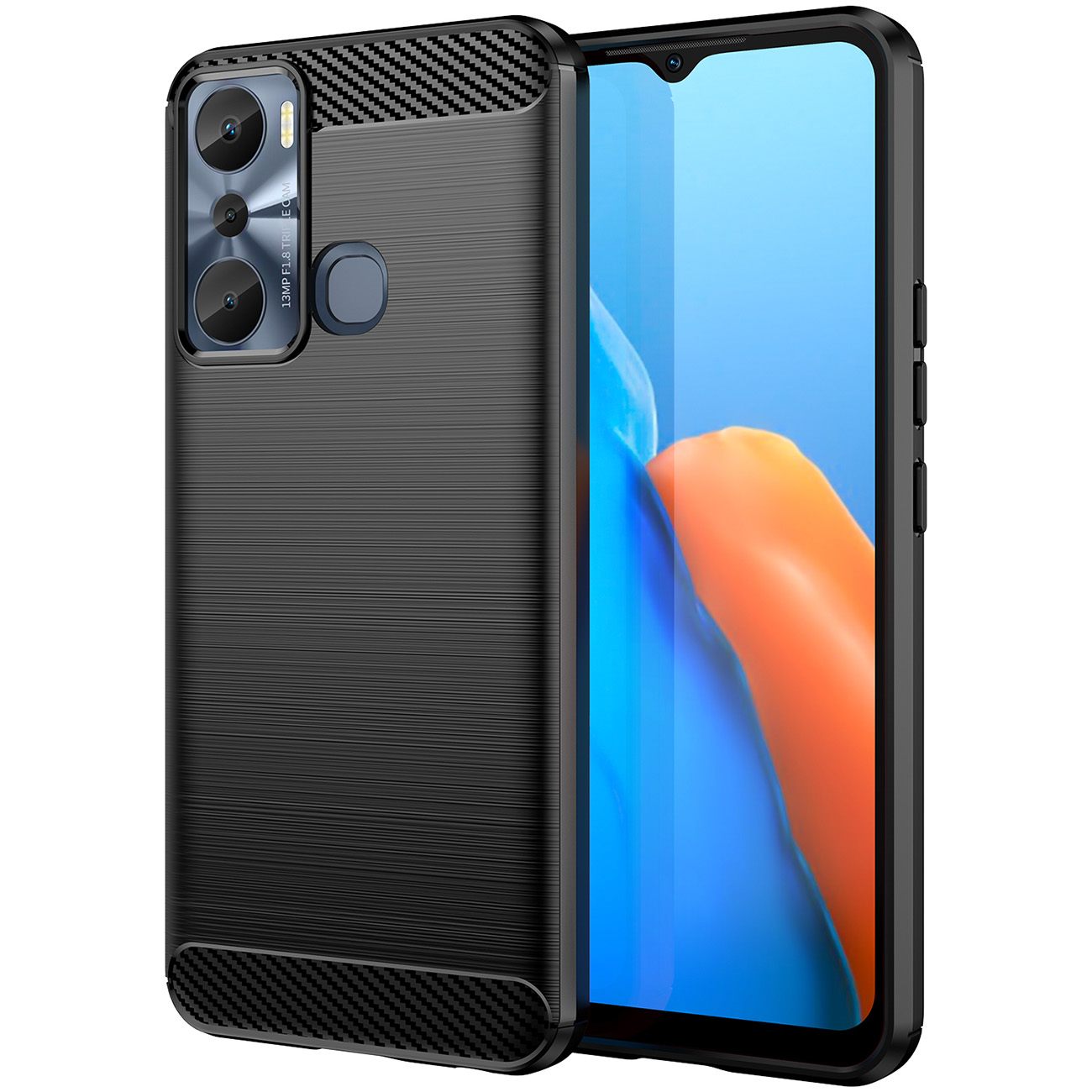 Carcasa Flexible Carbon compatibila cu Infinix Hot 20i Black
