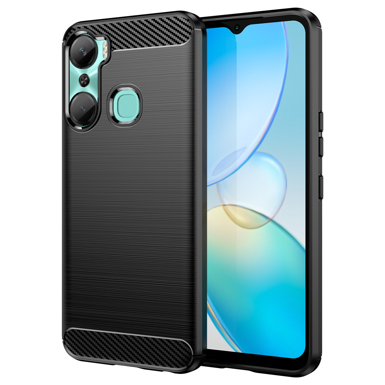 Carcasa Flexible Carbon compatibila cu Infinix Hot 12 Pro Black