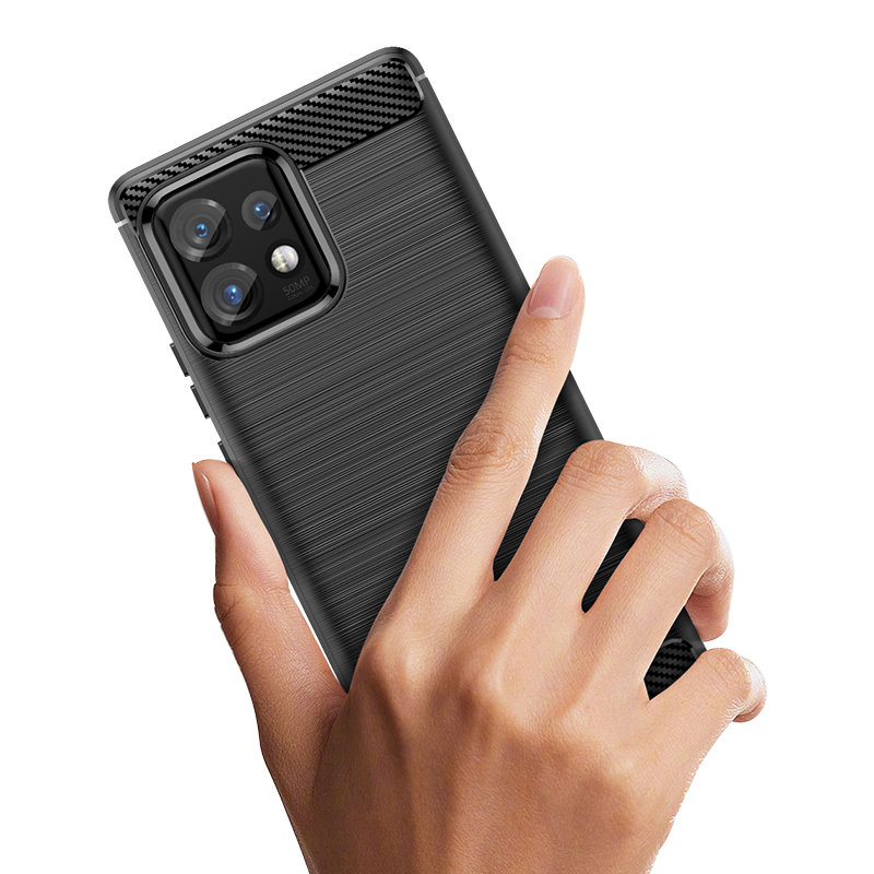 Carcasa Flexible Carbon compatibila cu Motorola Edge 40 Pro Black 1 Lerato.ro
