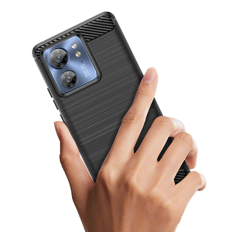 Carcasa Flexible Carbon compatibila cu Motorola Edge 40 Black 1 Lerato.ro